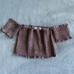 Rose Gold Off The Shoulder Crop Top